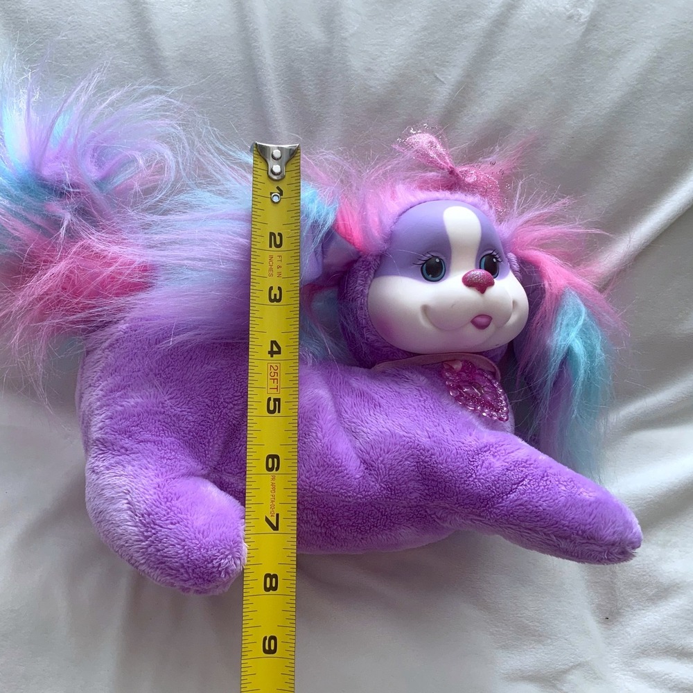 Puppy Surprise Purple Plush Purse Bag Rainbow Hair Puppy Dog 12" Plush Toy - Picture 8 of 8